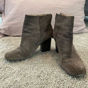 Nine West Gray Suede Booties | Size 9.5